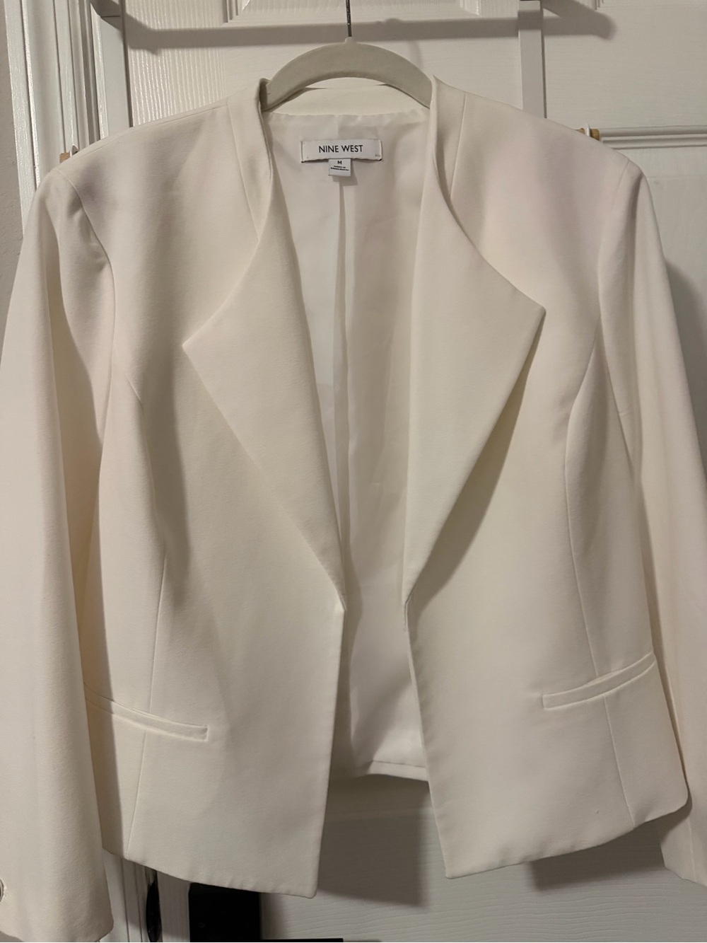 Nine West Women's Off-White Open-Front Blazer